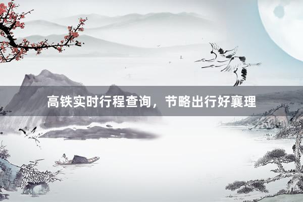 高铁实时行程查询，节略出行好襄理