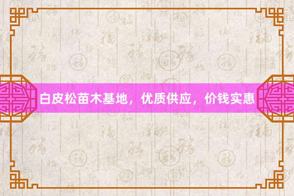 白皮松苗木基地，优质供应，价钱实惠